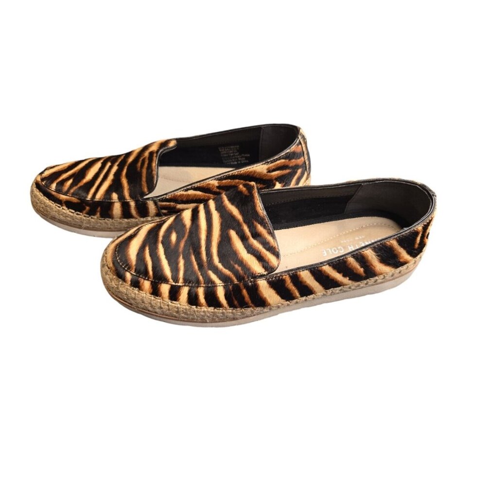 Kenneth Cole Jaxx Zebra Loafer Womens 7 Leather Calf Hair‎ Espadrille